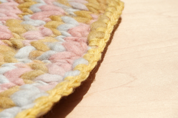 限定キャップ純粋なウールの手織り/ニット帽子/キャップニット/織キャップ手の毛/ウールキャップ - ピンクのウールキャップウール 4枚目の画像