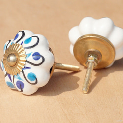 ceramics doorknob 英式復古手繪陶瓷手把 / 陶瓷門把 / 陶瓷窗戶門把 - 花型藍色清真寺 第4張的照片