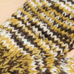 手編みの純粋なウール暖かい手袋/ 2ways手袋/足手袋/手袋/ニット手袋毛 - カラフルなコーヒーカラメル色素 5枚目の画像