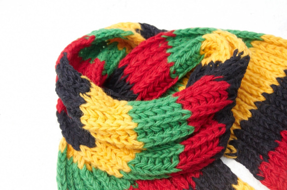 手織純羊毛圍巾 / 針織圍巾 / 手織條紋圍巾 (made in nepal) - 熱帶森林民族風 wool scarf 第2張的照片
