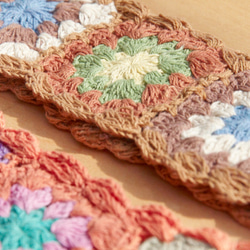 手工棉線編織髮帶 / 編織繽紛髮帶 - 自然色系鉤織繽紛花朵 ( 每色手工限量一件 ) headband 第3張的照片