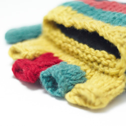 winter accessory 限量一件手織純羊毛針織手套 / 可拆卸手套 - 費爾島圖騰 wool gloves 第5張的照片
