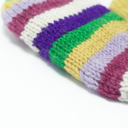 限量一件手織純羊毛針織手套 / 可拆卸手套(made in nepal) - 繽紛條紋色系 第2張的照片