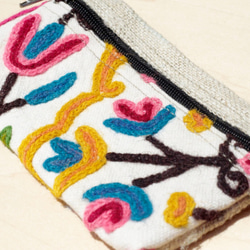 林業手織り刺繍財布/財布/鉛筆の学科 - 色の花のつるの刺繍財布（左下、右/ボトムを左） 5枚目の画像