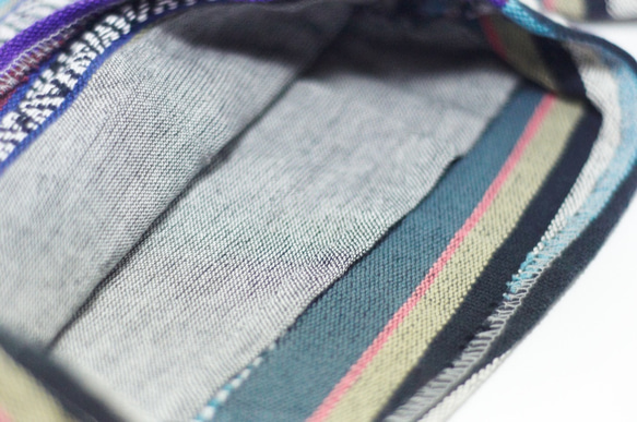 綿のステッチの綿ニットパンツ - 青紫色の国家トーテムトーン（リミット1）エスニックショートパンツ 6枚目の画像