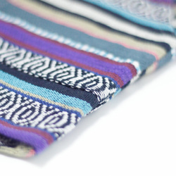 綿のステッチの綿ニットパンツ - 青紫色の国家トーテムトーン（リミット1）エスニックショートパンツ 9枚目の画像
