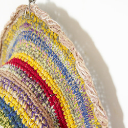 ライン手織りコットンキャップ/手織りニット帽/かぎ針編み帽子/帽子/ハット - ブレンドレース（リミット1）麻の帽子 4枚目の画像