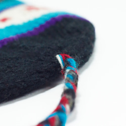 手工針織純羊毛帽 / 手工內刷毛毛帽 / 針織毛帽 / 飛行毛帽 / 毛線帽  - 對比藍紫色 ( 僅一件 ) 第9張的照片