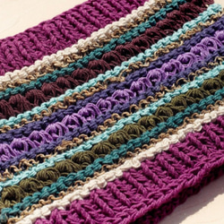 手工棉線編織髮帶 / 編織繽紛髮帶 髮飾 - 紫色條紋圖案 ( 手工限量一件 )cotton headband 第1張的照片