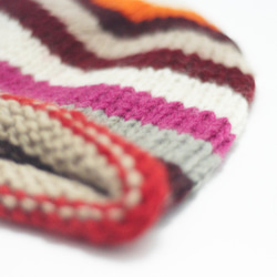 新年禮物 手工編織羊毛帽 / 針織毛帽 / 毛線帽 (made in nepal) - 漸層條紋 wool hat 第4張的照片