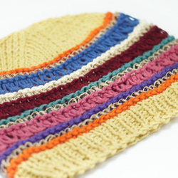 手工編織帽 / 手織棉麻帽 / 手織漁夫帽 / 棉線帽 (made in nepal) - 黃色太陽cotton hat 第2張的照片