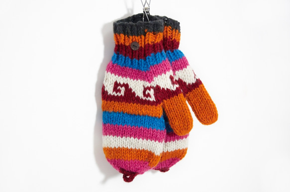 情人節禮物 限量一件手織純羊毛針織手套 / 可拆卸手套 / 保暖手套 - 繽紛聖誕氣息 wool gloves 第9張的照片