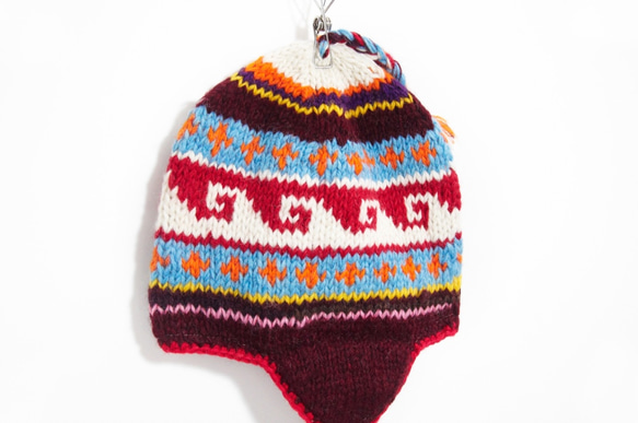 バレンタインデーの贈り物手織りの純粋なウールの帽子/フライトキャップ/ウールの帽子/剛毛キャップ - 東欧トーテム（1のみ）ウー 1枚目の画像