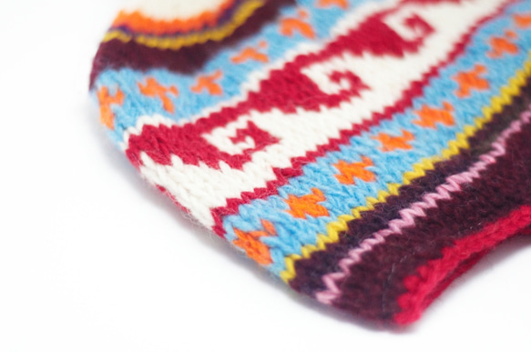 バレンタインデーの贈り物手織りの純粋なウールの帽子/フライトキャップ/ウールの帽子/剛毛キャップ - 東欧トーテム（1のみ）ウー 7枚目の画像