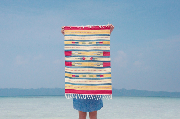 カーペットの質感織りカーペット/テーブルマット/織り感じのプレースマット/自由奔放に生きるエスニックスタイルのピクニックマット- 3枚目の画像