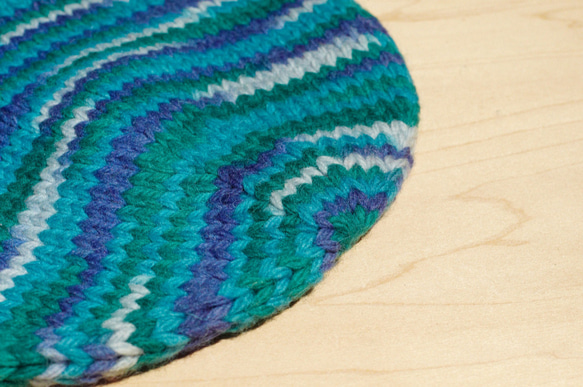 限量一件 手織純羊毛帽 / 針織毛帽 / 手織毛帽 / 毛線帽 (made in nepal) - 漸層藍綠色天空 第6張的照片