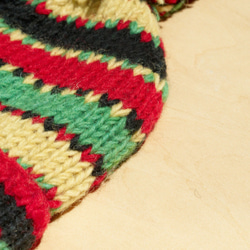 熱帯ジャングルの国 - 手作り限定版の純粋なウールの帽子/ニットキャップ/手織りキャップ/（ネパール製）ウールキャップ毛手織り 7枚目の画像