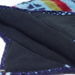 手工編織純羊毛帽/飛行毛帽 / 針織帽 / 毛線帽 - 藍色系圖騰 fairtrade ethnic wool hat 第4張的照片