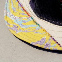 エスニックステッチ手織りコットンハット/ニット帽子/漁師帽子/バイザー/麦わら帽子-エスニック手織りコットンとリネン（限定版）麻 3枚目の画像