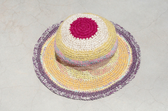 手織りコットンキャップ/ニットキャップ/帽子/バイザー/帽子の限定版 - 縞模様の赤い太陽エスニック麻の帽子 3枚目の画像