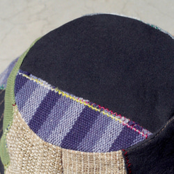 民族手織りステッチコットンキャップ/ニット帽/帽子/バイザー - スカイブルー手織り綿麻の帽子（1を制限します） 7枚目の画像