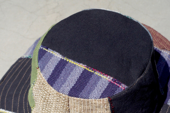 民族手織りステッチコットンキャップ/ニット帽/帽子/バイザー - スカイブルー手織り綿麻の帽子（1を制限します） 7枚目の画像