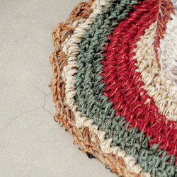 手織りコットンキャップ/ニットキャップ/帽子/麦わら帽子の限定版 - レトロな色のグラデーションの森の花織り麻の花の帽子 8枚目の画像