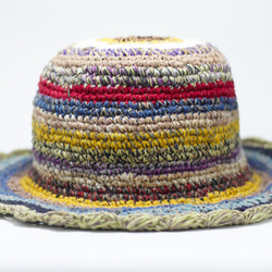 手工限量棉麻編織帽 / 編織帽 / 漁夫帽 / 毛線帽 - 南美色調 ( 限量一件 ) ethnic hemp hat 第3張的照片