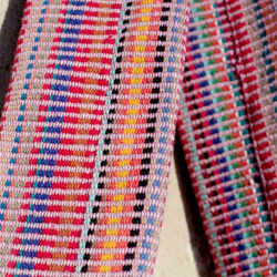 ナチュラル手織りカラフルな虹のキャンバスバッグ/バックパック/ショルダーバッグ/ショルダーバッグ - ピンクの自然な感触のカラフ 3枚目の画像