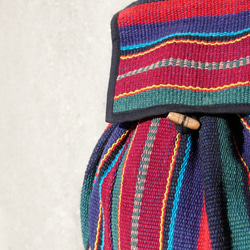 編織手感棉後背包 / 民族後背包 / 條紋後背包 -  紅藍綠色系 woven cotton backpack 第7張的照片