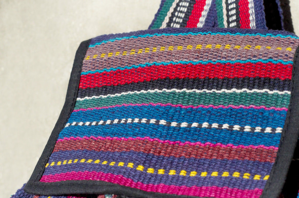 編織手感後背包 / 民族後背包 / 條紋後背包 - 藍色世界 ethnic cotton backpack 第5張的照片