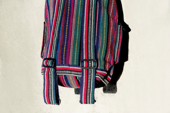 編織手感後背包 / 民族後背包 / 條紋後背包 - 藍色世界 ethnic cotton backpack 第9張的照片