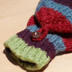 限量一件手織純羊毛針織手套 / 可拆卸手套 / 內刷毛手套 / 保暖手套(made in nepal) - 鮮豔南美森林 第3張的照片