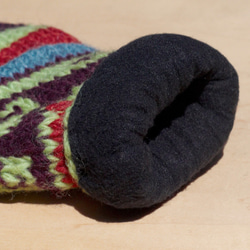 限量一件手織純羊毛針織手套 / 可拆卸手套 / 內刷毛手套 / 保暖手套(made in nepal) - 鮮豔南美森林 第5張的照片