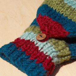 南アメリカのトーン - 限定版手織りのは、純粋なウールのニット手袋/取り外し可能な手袋/手袋/暖かい手袋を（ネパール製）剛毛 4枚目の画像