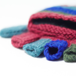 赤と青の線国民のトーテムウールの手袋 - 限定版手織りのは、純粋なウールのニット手袋/取り外し可能な手袋/手袋/暖かい手袋毛 3枚目の画像