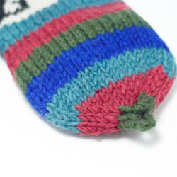 赤と青の線国民のトーテムウールの手袋 - 限定版手織りのは、純粋なウールのニット手袋/取り外し可能な手袋/手袋/暖かい手袋毛 7枚目の画像