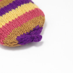 限量一件手織純羊毛針織手套 / 可拆卸手套 / 內刷毛手套 / 保暖手套 - 桃紅紫色童趣民族風 wool gloves 第6張的照片