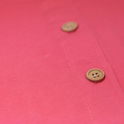 女裝 手感純棉木扣質感外套 / 女上衣- 假牙怪物 ( 粉桃色 ) 第6張的照片