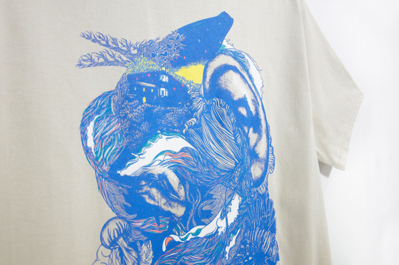 メンズフィットコットンイラストTシャツ/ Tシャツ/デザインTシャツ - オーシャンジャーニー（S / M / L / XL） 5枚目の画像