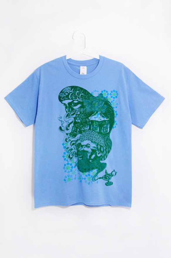 メンズフィットコットンイラストTシャツ/ Tシャツ/旅行T /インド風Tシャツ/デザインTシャツ - それに沿って移動するTDP 1枚目の画像