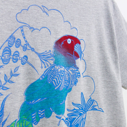 男裝 合身純棉插畫Tee / T-shirt/旅行T / 印度風T-shirt / 設計T - 熱帶南美彩色漸層鸚鵡 第8張的照片