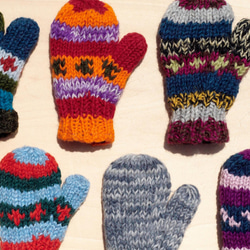 聖誕禮物 限量一件針織純羊毛保暖手套 / 兒童手套 / 童手套 / 內刷毛手套 / 針織手套 / 拳擊手套 - 紫羅蘭色 第6張的照片