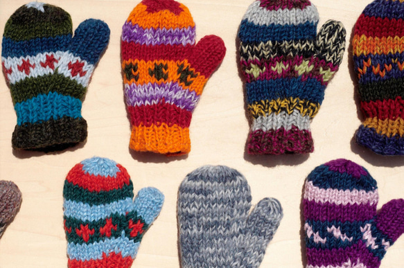 東欧をブレンド砂漠の色相 - 子供/子供の手袋/毛手袋/ニット手袋/ミトンのためのニットピュアウール暖かい手袋/手袋限ら 6枚目の画像