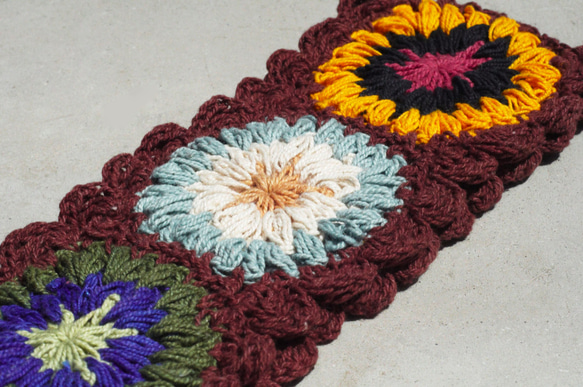 母の日ギフト手作り綿織りヘッドバンド/カラフル織りヘッドバンド-茶色のかぎ針編みのカラフルな花（オプションの色） 4枚目の画像