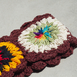 母の日ギフト手作り綿織りヘッドバンド/カラフル織りヘッドバンド-茶色のかぎ針編みのカラフルな花（オプションの色） 6枚目の画像