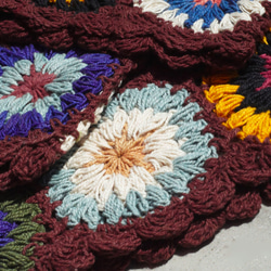 母親節禮物 手工棉線編織髮帶 / 編織繽紛髮帶 - 咖啡色系鉤織繽紛花朵 （可挑色） 第7張的照片