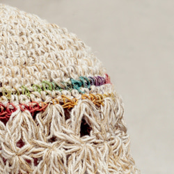 情人節禮物 限量一件 手工編織棉麻帽/編織帽/漁夫帽/草帽/草編帽 - 心中的一道彩虹 fairtrade hat 第7張的照片