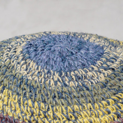 限定版の手織りコットンキャップ/ニットキャップ/帽子/バイザー/帽子 - 青空のブルーベリーカラフルな手織りの縞模様の帽子織帽子 3枚目の画像