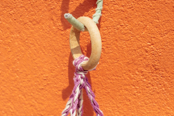 情人節禮物 限量一件 手工編織置物籃/收納籃/吊掛袋/鳥巢編織籃- 浪漫紫色系 森林花朵編織 fairtrade 第6張的照片